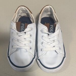 Polo by Ralph Lauren White and Navy Kids Sneakers